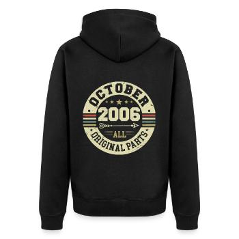 Legendary since October 2006 Birthday October 2006 - Unisex Premium Organic Zip Hoodie - black - Back - Nico (187cm)
