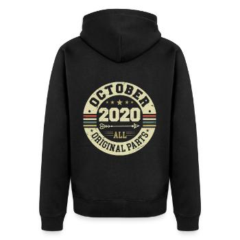Légendaire depuis octobre 2020 Anniversaire octobre 2020 - Veste à capuche bio Premium Unisexe - noir - Dos - Nico (187cm)