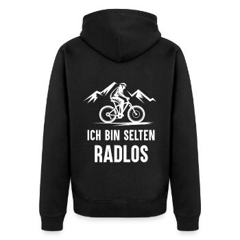 Rare Wheelless Bicycle Mountain Bike Road Bike Wheel - Unisex Premium Organic Zip Hoodie - black - Back - Nico (187cm)