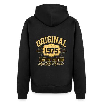 Original 1975 - 50e anniversaire Édition classique - Veste à capuche bio Premium Unisexe - noir - Dos - Nico (187cm)