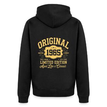 Original 1965 - 60e anniversaire Édition classique - Veste à capuche bio Premium Unisexe - noir - Dos - Nico (187cm)