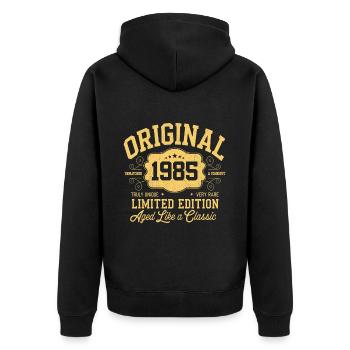 Original 1985 - 40e anniversaire Édition classique - Veste à capuche bio Premium Unisexe - noir - Dos - Nico (187cm)