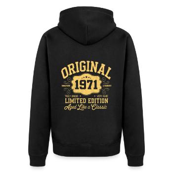 Original 1971 - Birthday 1971 Classic Edition - Unisex Premium Organic Zip Hoodie - black - Back - Nico (187cm)