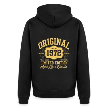 Original 1972 - Anniversaire 1972 Édition Classique - Veste à capuche bio Premium Unisexe - noir - Dos - Nico (187cm)