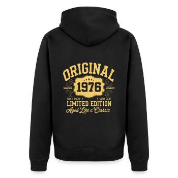 Original 1976 - Anniversaire 1976 Édition classique - Veste à capuche bio Premium Unisexe - noir - Dos - Nico (187cm)