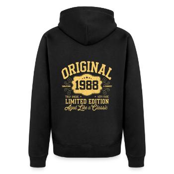 Original 1988 - Birthday 1988 Classic Edition - Unisex Premium Organic Zip Hoodie - black - Back - Nico (187cm)