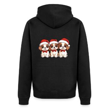 Chiens Noël Mignon Mignon Noël Noël - Veste à capuche bio Premium Unisexe - noir - Dos - Nico (187cm)