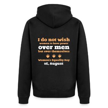 Women's Equality Day - Unisex Premium Organic Zip Hoodie - black - Back - Nico (187cm)