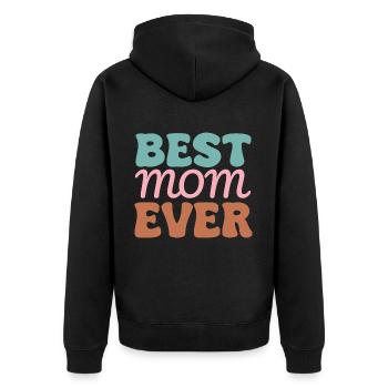 Mama - Unisex Premium Bio Zip Hoodie - Schwarz - Hinten - Nico (187cm)