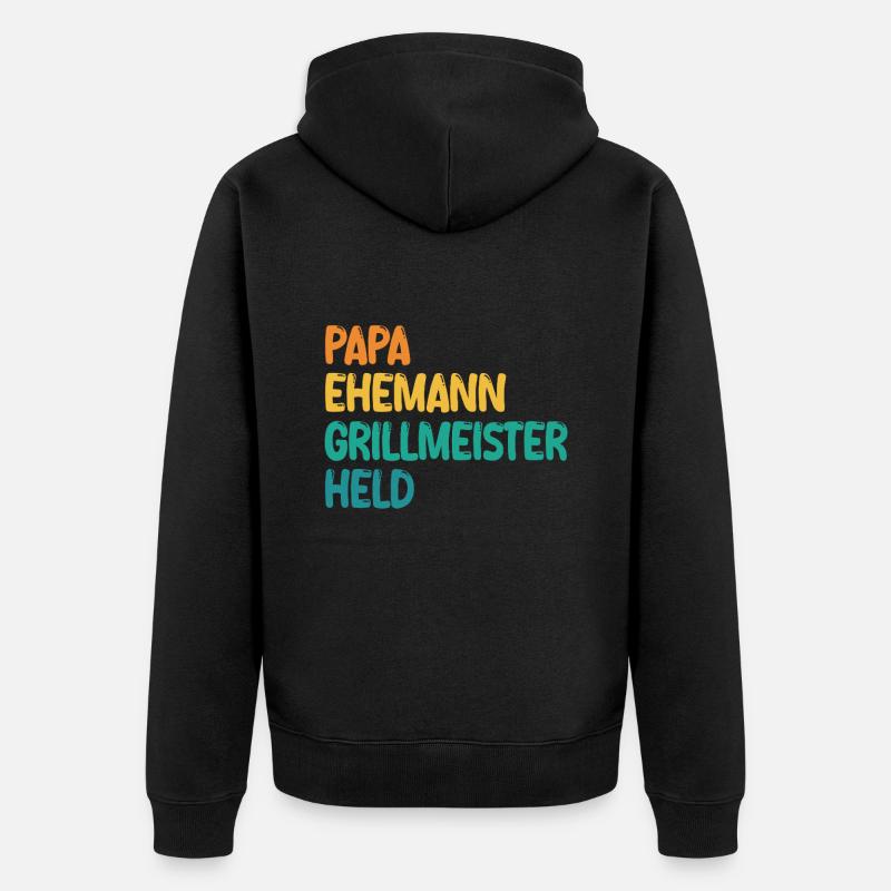Papa Mari Grill Master Hero - Veste à capuche bio Premium Unisexe - noir