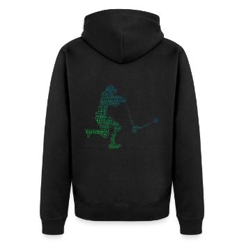 Scooter Stunt Tretroller Scooter Stunt Scooter - Unisex Premium Bio Zip Hoodie - Schwarz - Hinten - Nico (187cm)