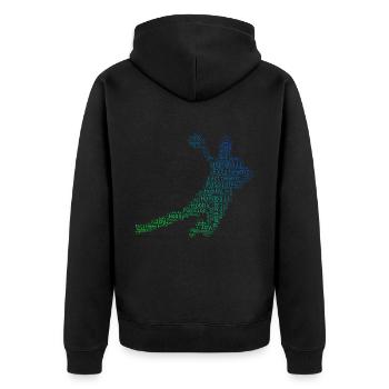 Handball Handball Handball Women's Handball - Unisex Premium Organic Zip Hoodie - black - Back - Nico (187cm)