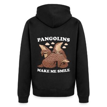 Les pangolins me font sourire Pangolin - Veste à capuche bio Premium Unisexe - noir - Dos - Nico (187cm)