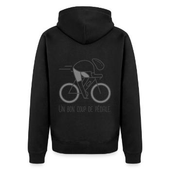 velo vélo vélos velos cycliste bon coup de pédale - Veste à capuche bio Premium Unisexe - noir - Dos - Nico (187cm)