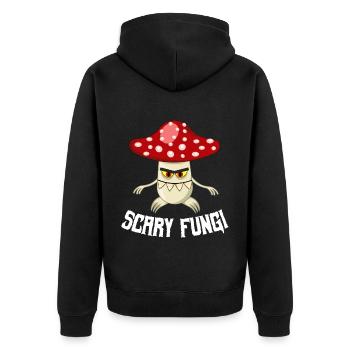 Fly agaric Scart Funghi T-Shirt - Veste à capuche bio Premium Unisexe - noir - Dos - Nico (187cm)