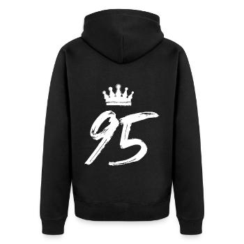 95 Couronne numérique - Veste à capuche bio Premium Unisexe - noir - Dos - Nico (187cm)