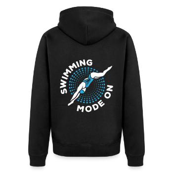 Swimmers Swimming 50 meters lane - Unisex Premium Organic Zip Hoodie - black - Back - Nico (187cm)