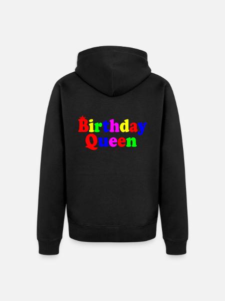 Birthday queen - Unisex Premium Bio Zip Hoodie - Schwarz