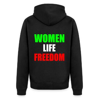 Women life freedom - Veste à capuche bio Premium Unisexe - noir - Dos - Nico (187cm)