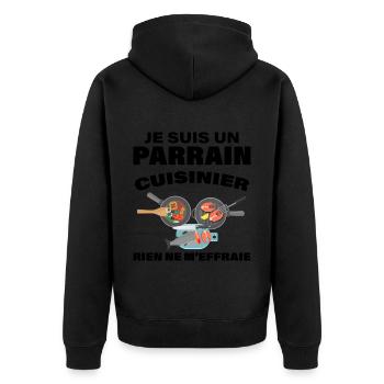 Parrain à La Cuisine C'est Le Meilleur - Veste à capuche bio Premium Unisexe - noir - Dos - Nico (187cm)