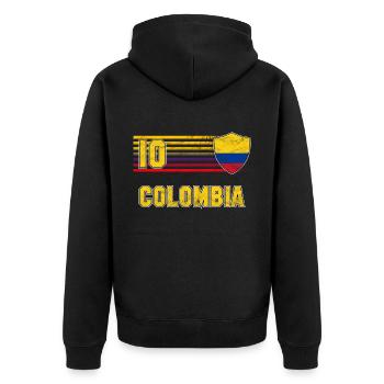 Équipe de Colombie de football - Veste à capuche bio Premium Unisexe - noir - Dos - Nico (187cm)