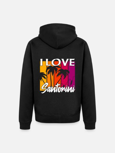 ich liebe santorini - Unisex Premium Bio Zip Hoodie - Schwarz