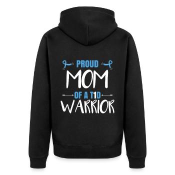 Mom Of A T1D Warrior - Unisex Premium Organic Zip Hoodie - black - Back - Nico (187cm)