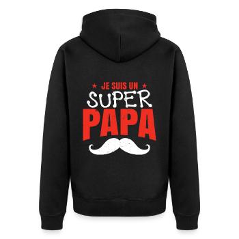 Je Suis Un Papa - Veste à capuche bio Premium Unisexe - noir - Dos - Nico (187cm)
