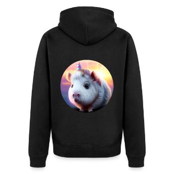 Licorne cochon d’Inde - Veste à capuche bio Premium Unisexe - noir - Dos - Nico (187cm)
