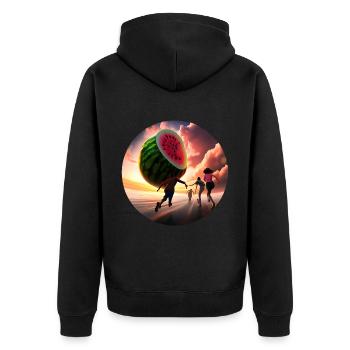 Folie de la pastèque - Veste à capuche bio Premium Unisexe - noir - Dos - Nico (187cm)