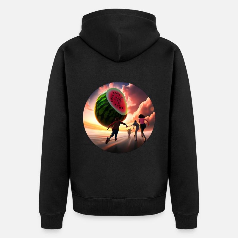 Folie de la pastèque - Veste à capuche bio Premium Unisexe - noir