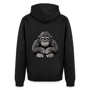 Niedlicher Affe für Kinder für Kinder - Unisex Premium Bio Zip Hoodie - Schwarz - Hinten - Nico (187cm)