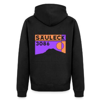 Säuleck Hohe Tauern Skitour Bergtour Klettersteig - Unisex Premium Bio Zip Hoodie - Schwarz - Hinten - Nico (187cm)