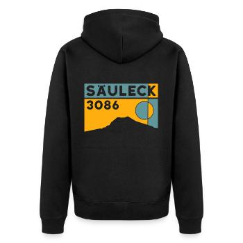 Säuleck Hohe Tauern Skitour Bergtour Klettersteig - Unisex Premium Bio Zip Hoodie - Schwarz - Hinten - Nico (187cm)