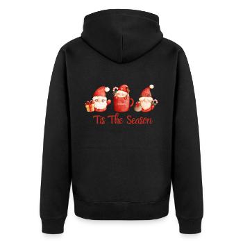 C’est la saison. Joyeux Noël. Cadeau de Noël - Veste à capuche bio Premium Unisexe - noir - Dos - Nico (187cm)