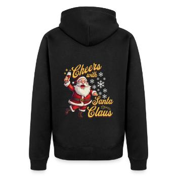 Santa Claus Alcohol Beer Mulled Wine Liquor Cheers - Unisex Premium Organic Zip Hoodie - black - Back - Nico (187cm)