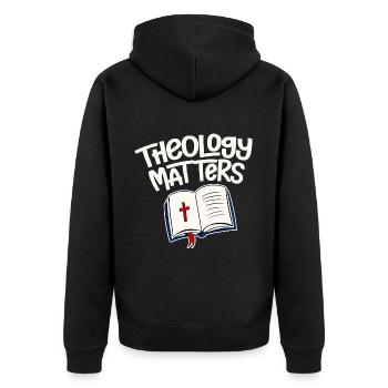 Questions de théologie 4 - Veste à capuche bio Premium Unisexe - noir - Dos - Nico (187cm)