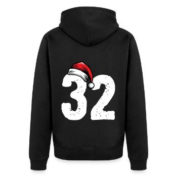 32 Numéro Noël - Veste à capuche bio Premium Unisexe - noir - Dos - Nico (187cm)