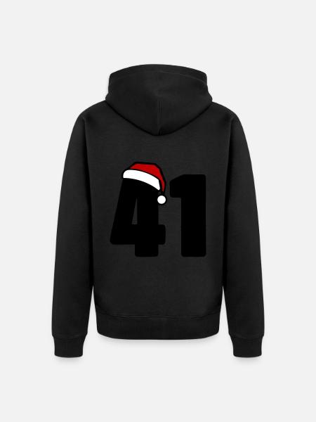 41 Numéro Noël - Veste à capuche bio Premium Unisexe - noir
