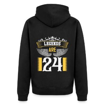 Legends are 24 years old, birthday 24 - Unisex Premium Organic Zip Hoodie - black - Back - Nico (187cm)