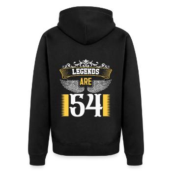 Legends are 54 years old, birthday 54 - Unisex Premium Organic Zip Hoodie - black - Back - Nico (187cm)