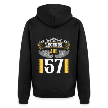 Legends are 57 years old, birthday 57 - Unisex Premium Organic Zip Hoodie - black - Back - Nico (187cm)