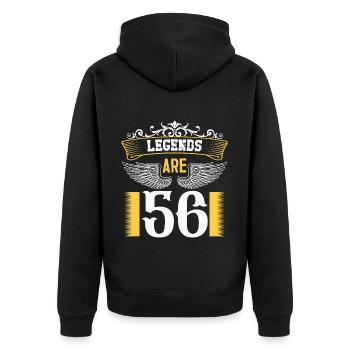 Legends are 56 years old, birthday 56 - Unisex Premium Organic Zip Hoodie - black - Back - Nico (187cm)