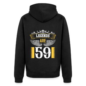 Legends are 59 years old, birthday 59 - Unisex Premium Organic Zip Hoodie - black - Back - Nico (187cm)