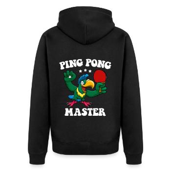 Ping Pong Master Table Tennis Racket Table Tennis - Unisex Premium Organic Zip Hoodie - black - Back - Nico (187cm)