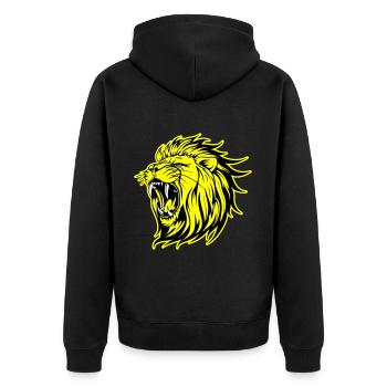 Lion Tête Sauvage Lion - Veste à capuche bio Premium Unisexe - noir - Dos - Nico (187cm)