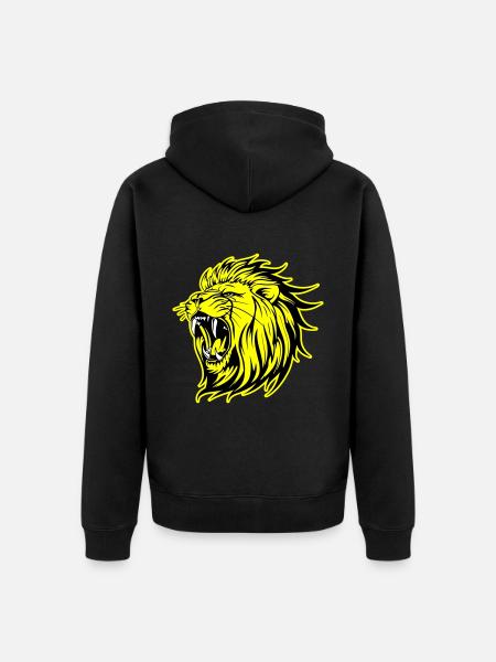 Lion Wild Head Leo - Unisex Premium Organic Zip Hoodie - black