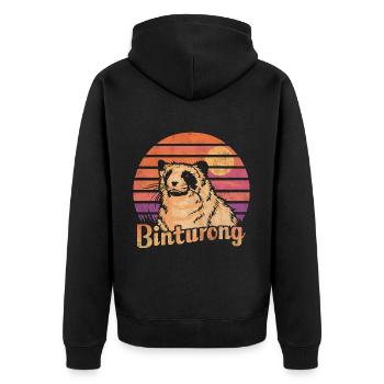 Binturong Bearcat Gift - Unisex Premium Organic Zip Hoodie - black - Back - Nico (187cm)