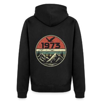 Vintage 1973 Classic 1973 retro 1973 Gift 1973 - Unisex Premium Organic Zip Hoodie - black - Back - Nico (187cm)