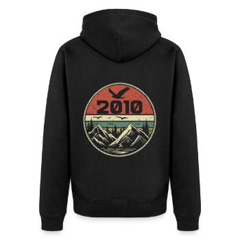 Vintage 2010 Classique 2010 rétro 2010 Cadeau 2010 - Veste à capuche bio Premium Unisexe - noir - Dos - Nico (187cm)